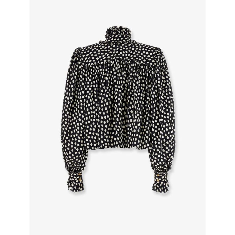 Chloe' Women Polka-Dots Silk Shirt - Picture 2 of 3